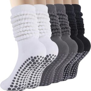 Chaussettes de Pilates antidérapantes – Style scrunch décontracté pour yoga et fitness