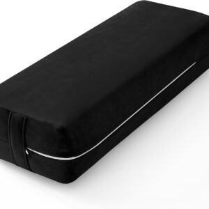 Coussin rectangulaire de yoga avec housse en suédine – Coussin de méditation