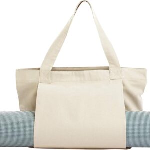 Fourre-tout yoga en toile avec porte-tapis et poche – Sac polyvalent